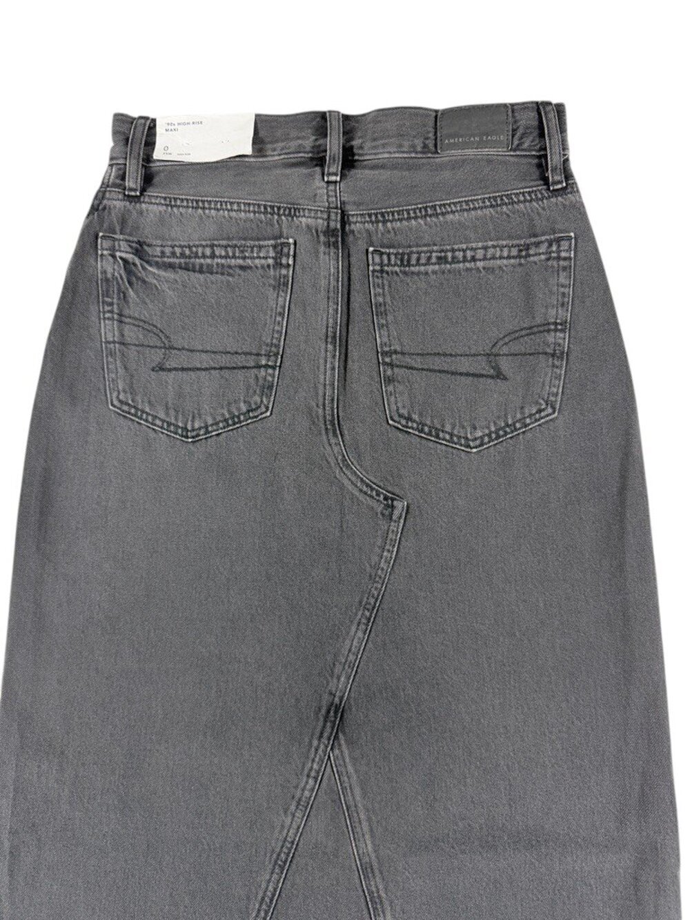 Women's American Eagle Black Maxi Denim Skirt Size 0 25W NWT - Picture 5 of 12